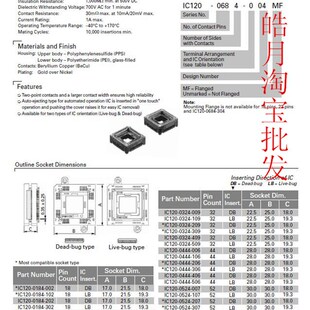 极速IC120 307 YAMAICHHI 老化座测试座PLCC52按压 0524