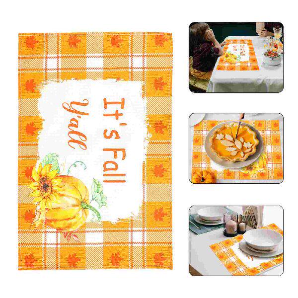 极速Placemats Flall Table Mat Pumpkin Hot  Decorative