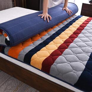 新品 新法兰绒加厚加绒床垫床褥子B榻榻经济型加厚珊瑚绒防滑冬季