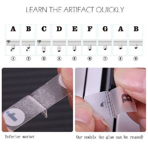 极速Transparent Piano Keyboard StickeIr 54/61 Key Electronic