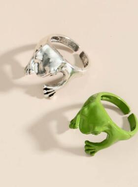 极速Korean Style Cutpe Frog Adjustable Finger Rings for Wome