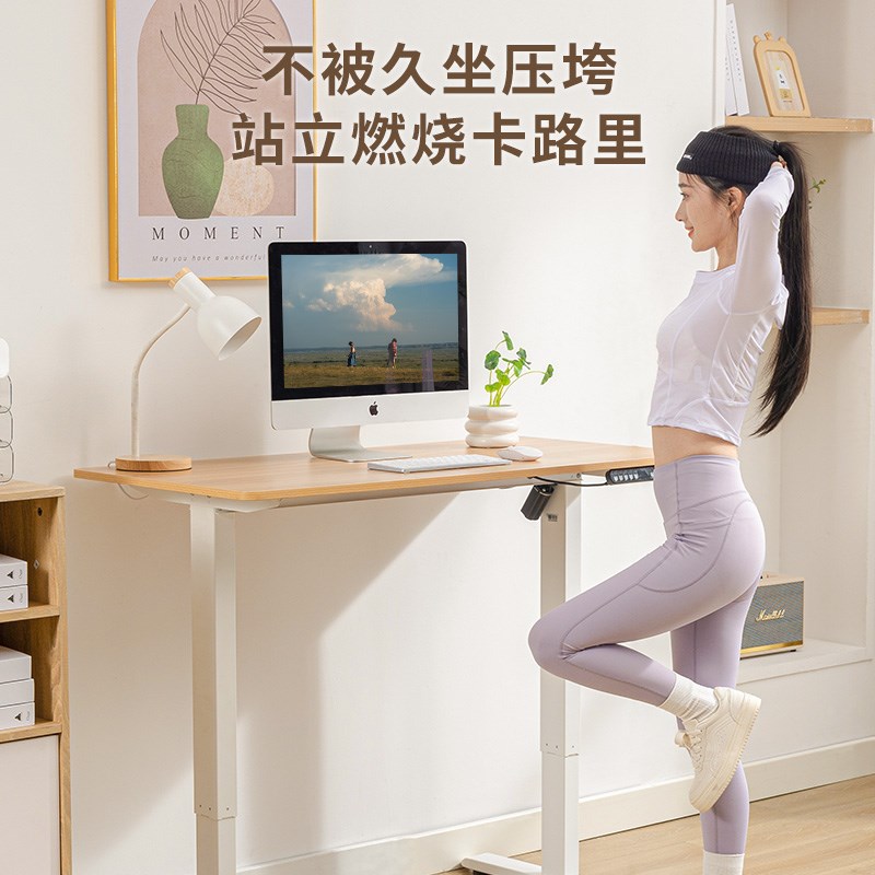 山业轻音电动g升降桌站立桌办公家用电脑桌小户型书桌升降台学生