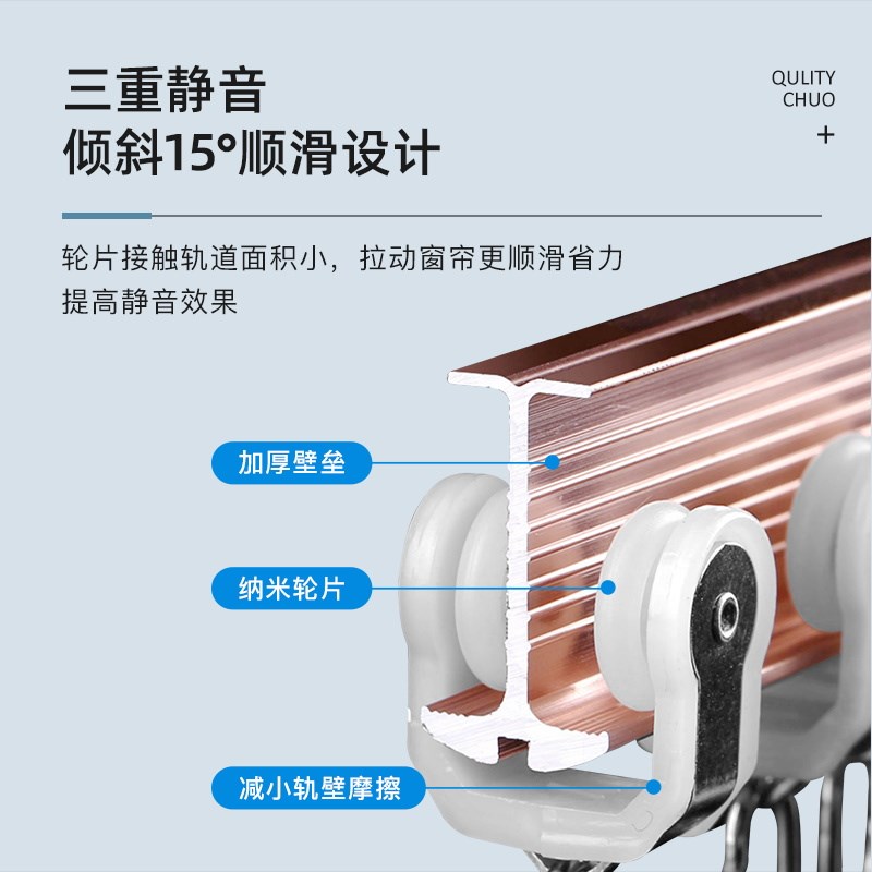 窗帘轨道滑轮软滑轨弯轨顶装滑道LDU型导轨弧形可弯曲静音双阳台