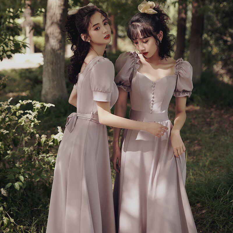 新品婚礼大码伴娘服小个子显瘦z遮肉平时可穿姐妹团礼服女春季仙