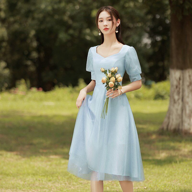 新品晚礼服女2025新款t夏季礼服轻奢小众高端宴会小个子伴娘服日