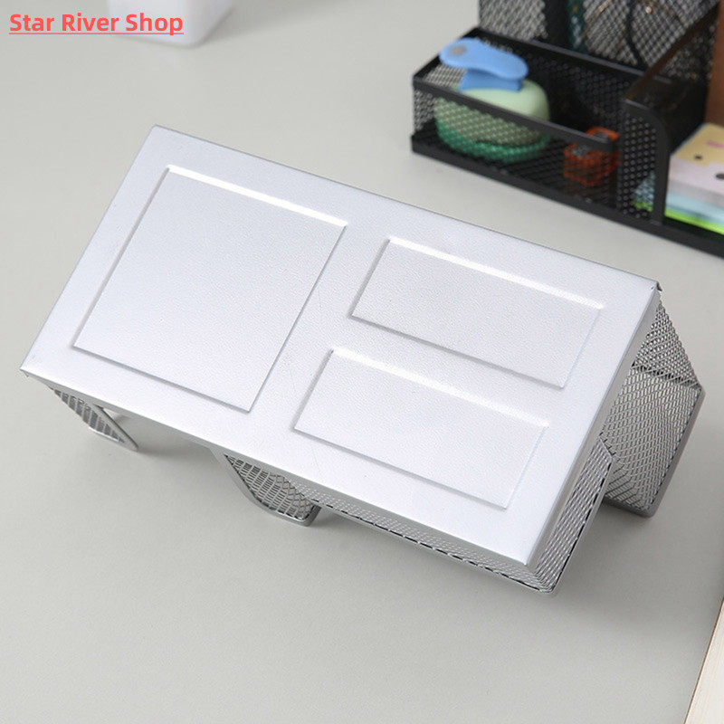 极速3 in 1 Black Metal Mesh Box  PenG Pencils Holder Case De