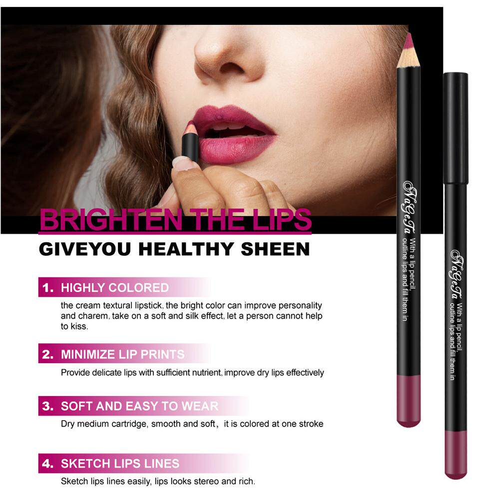极速12 Colors Profess Multi-functional Lipliner PenWcil Long