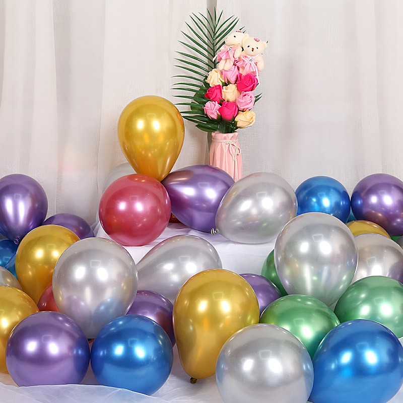 极速5寸金属色小气球装饰用品结婚庆婚礼场景布置儿V童生日派对50