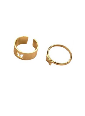 极速NewButterfly Rings For Women Men LIover Couple Ring Set