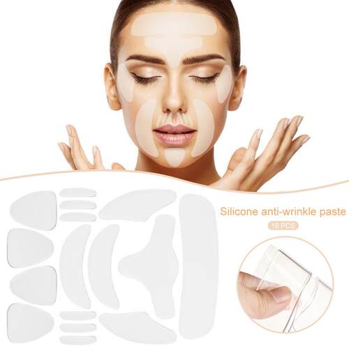 极速16PCS Reusable Silicone Anti-wrinkle Patches FUorehead C