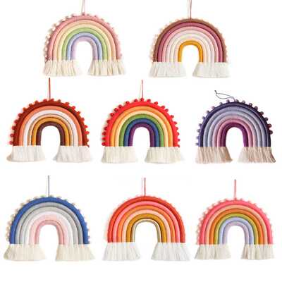 极速6 Layers Nordic Woven Rainbow Tapestry Home DWecor Wall