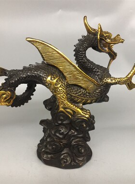 极速纯铜鎏金飞i龙工艺品摆件 飞龙家居 工艺精湛包浆醇厚型态完