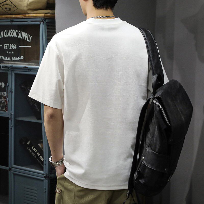 极速潮牌口袋刺绣短袖t恤男款夏季ins宽松大码体恤美式Z休闲圆领