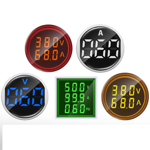 新品22MM dDigital Display Round Square Dual Voltmeter Ammete
