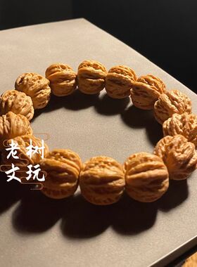 极速老式a京八棱手串野生小核桃天然粗筋龙脊大肚手持天然桃核文