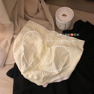 弹力超好简约纯棉中腰舒适纯棉裆女生三角裤 这有个屁桃形状
