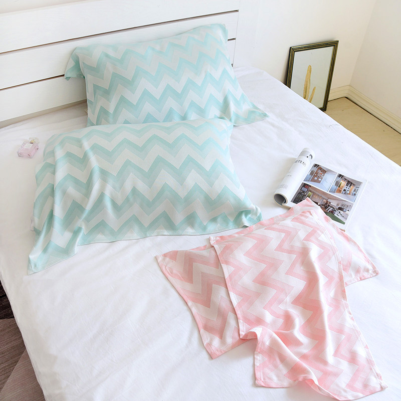 速发儿童竹纤维枕巾新生婴儿巾头枕头夏宝宝单双人枕凉盖巾一对装