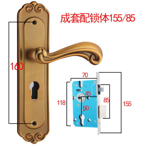 速发欧式160孔距家用室内卫生间木门房门锁锁体通用型卧室门锁换