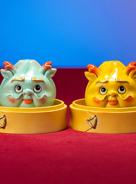 速发箐居记 《小笼包》可爱龙龙铜摆件家铜装饰室客厅玄关办公品