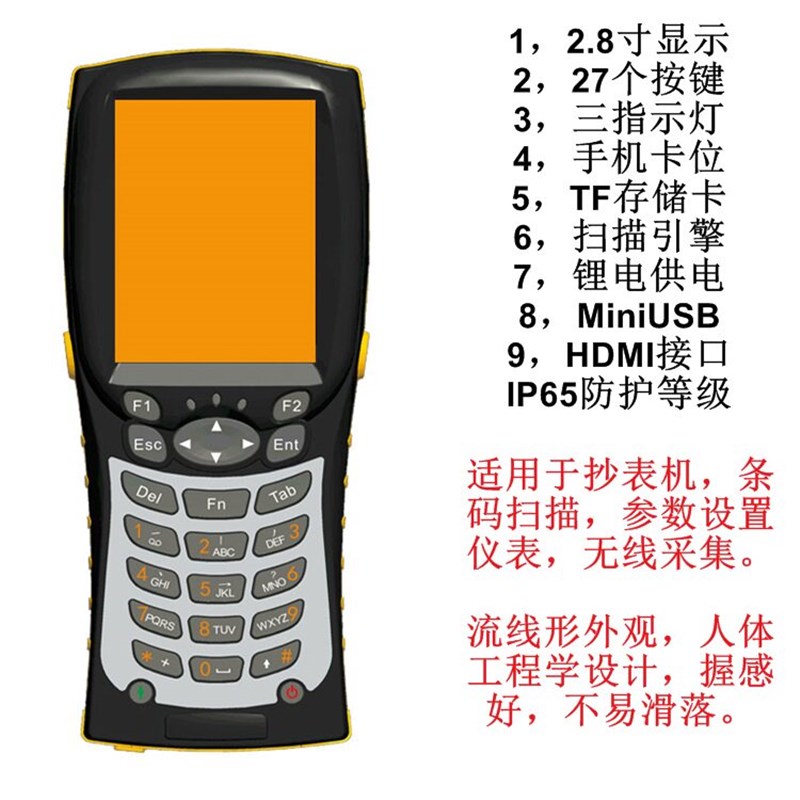速发数据采集器塑料壳 2.8寸tft彩屏 I5手持机壳 手持终端A外壳