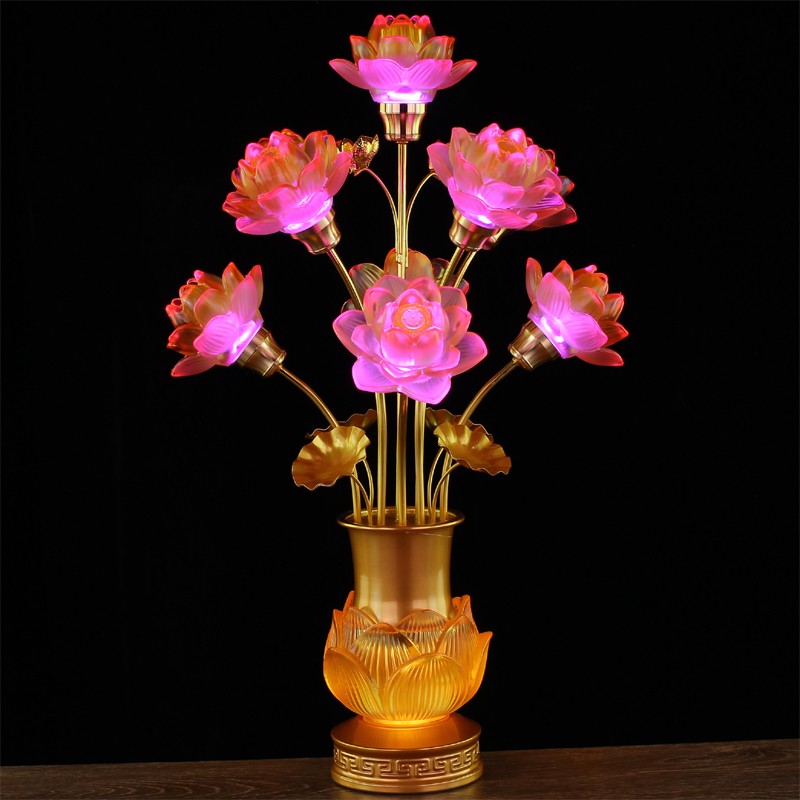 速发七彩佛九十三品莲长灯供佛灯琉璃灯七前灯供奉寺院花明灯