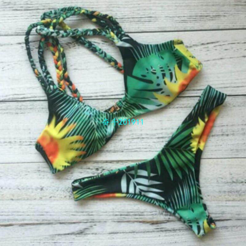 速发Sexy Swimwr Bikiis 2018 Wo Swiuit Buiis Padded ma