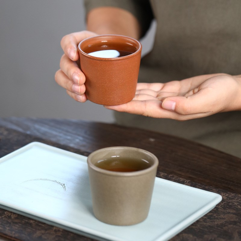 速发杯兴紫砂杯120矿人单宜原个降坡泥直筒茶杯青灰段可乐杯主人