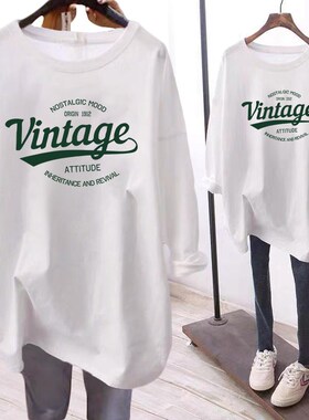 速发美式复古hiphop大码薄众长袖t恤奶系小款打底衫上衣