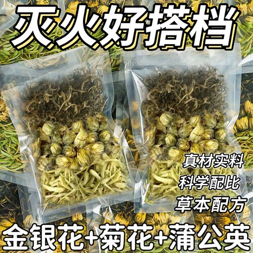 金银花菊花蒲公英茶泡水喝的茶
