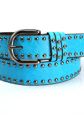 极速Garment Rivet Women Belt Punk RocHk Style PU Leather For