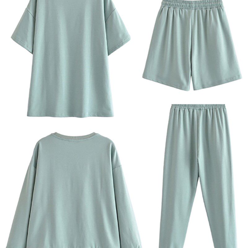 极速Aachoae Women Solid Casual Tracksuits M2021 Loose O Neck