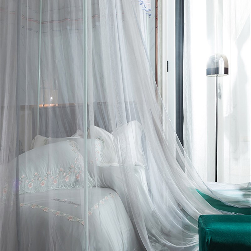 极速家用三开门f新款纹蚊帐1.8X2米双人床公主风支架1.2M单人1.5