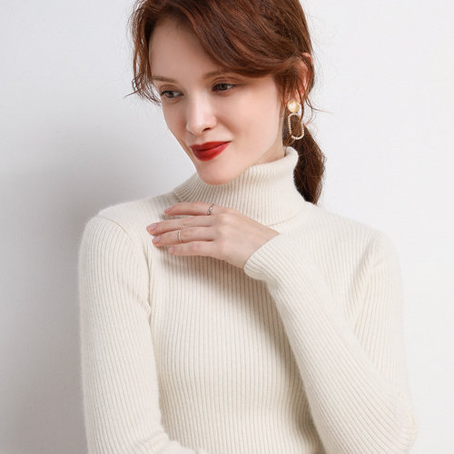 极速Heliar Women Cashmere Turtleneck Sweater Long SleeZve Kn
