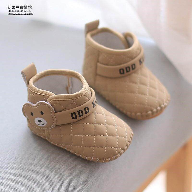 新品春款宝宝小皮靴男女童学步鞋秋季0-H1岁婴儿鞋子6到12月软底