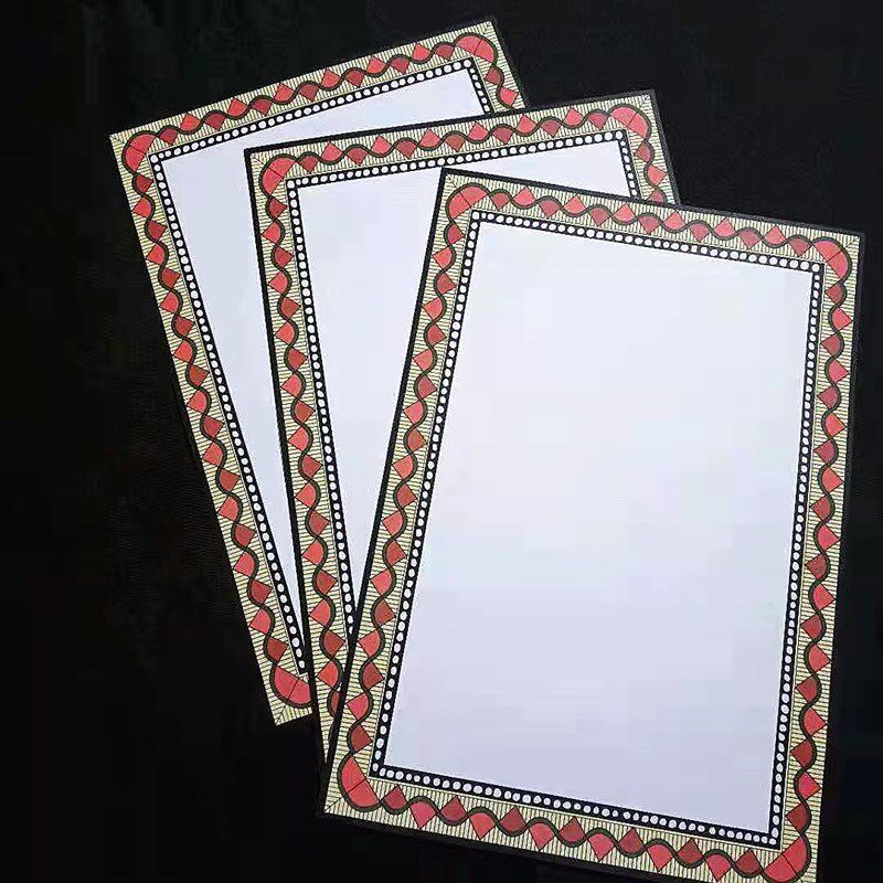 极速8K卡通美术边框卡纸空白裱卡纸彩色印花边镜片硬卡Z绘画裱框