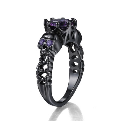 极速Punk Skull Retro Gothic Rings EFor Women Men Halloween W