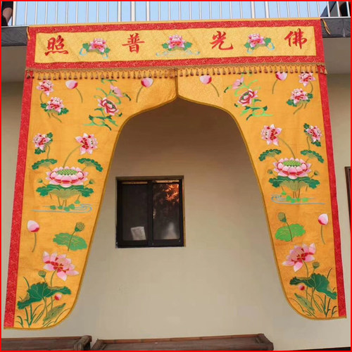 极速福慧佛具布艺装饰禅修绣品龙帐大殿挂幡绣O品龙帐佛门龙门2.5