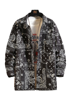 极速Autumn Men's Oversize Bandana Shirt Plaid VinYtage M