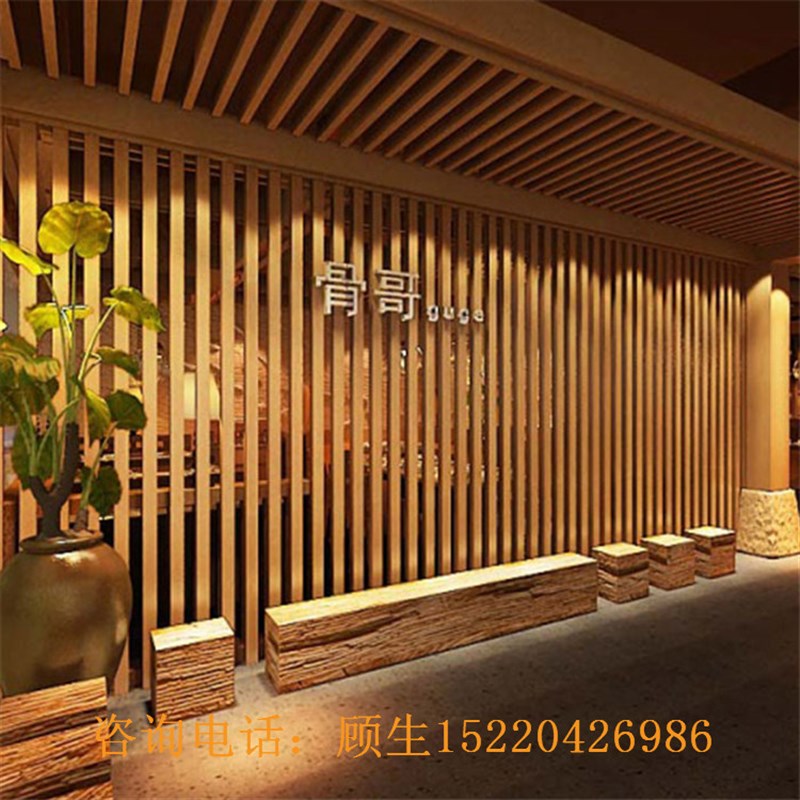 极速新品定制原木纹转印铝合金型材方A管方O通室内玄关隔断竖铝条