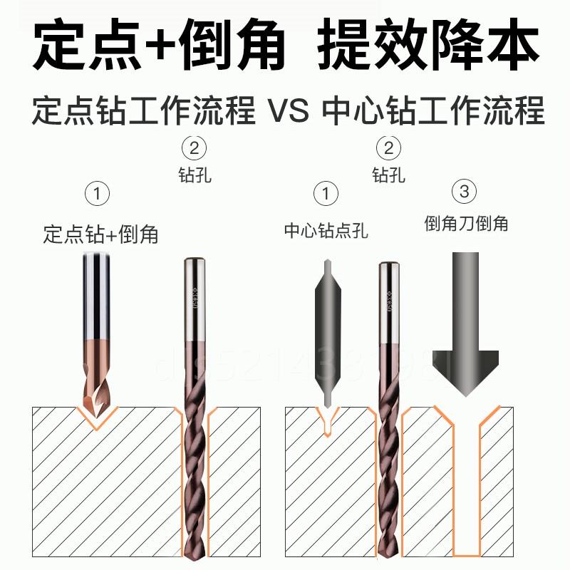 极速。钢用定点钻60度90度v 120倒角刀钨钢铣刀定心钻头合金定位