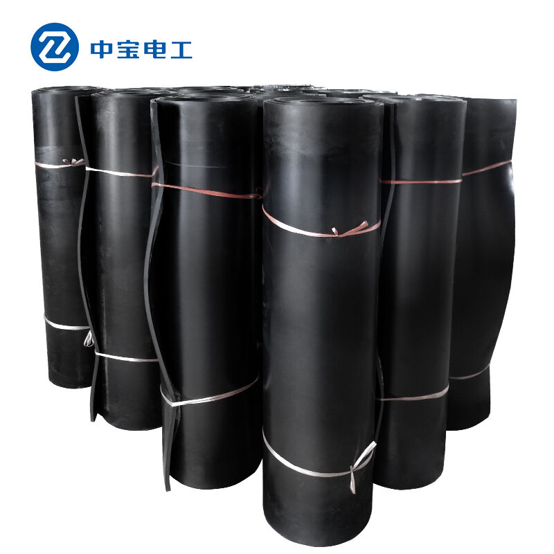 极速中宝电工35KV12mm厚5米/卷黑色绝缘橡胶垫绝缘地Y毯配电室用
