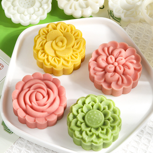 极速 30g50克75克立体花J宴冰皮月饼绿豆糕模具家用压 升级推筒
