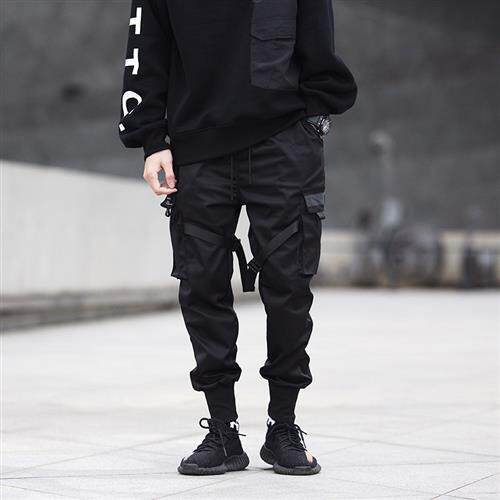 极速Ribbons Black Samurai wTrousers Mens Streetwear nd Funct