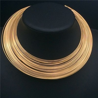 极速链欧美长版毛衣项链链necklAace女拉丝项圈装饰品金色时尚夸