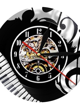 极速Piano Room Music Notes VinylC Record Clock Musician Pian