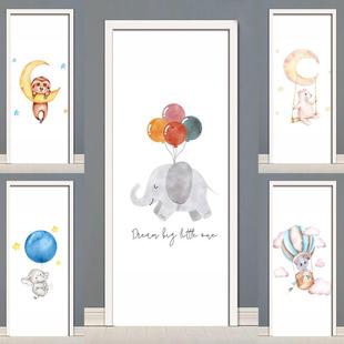 卡通动物自粘防水门贴纸整张木门改造卫生间贴纸玻璃衣柜旧门翻新