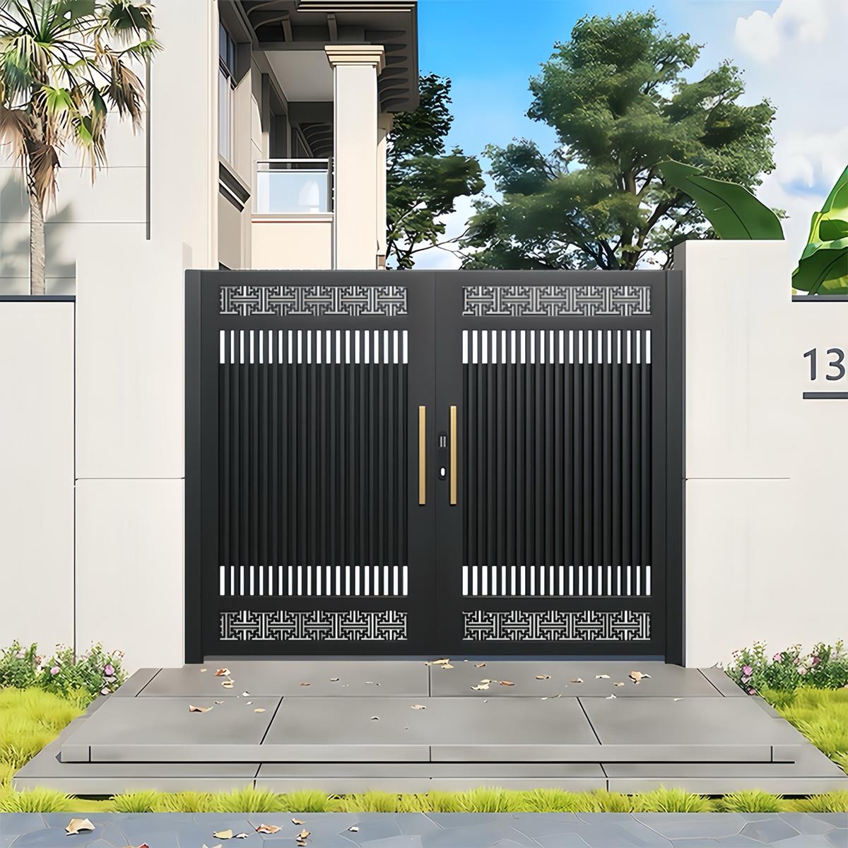 庭院大门铝合金户外院子栅栏花园别墅门不锈钢农村自建房单双门