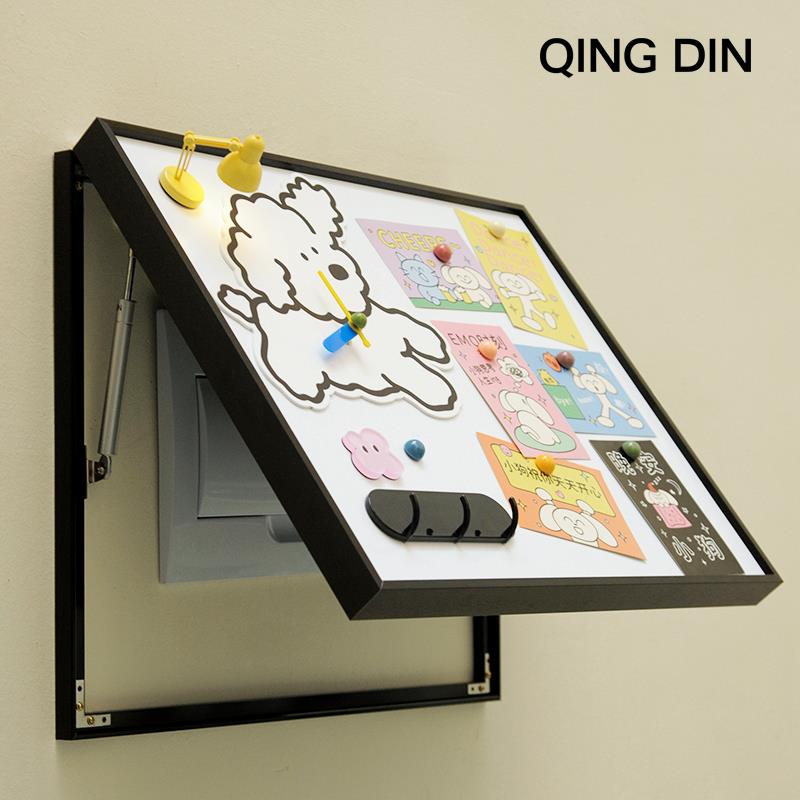 轻奢磁吸电表箱遮挡画客厅装饰带钟表免打孔电表箱装饰画2025新款