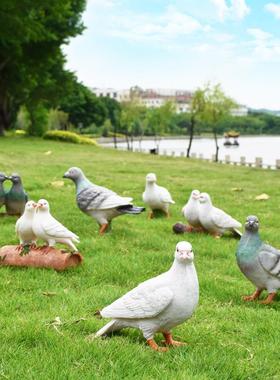 户外园林小品雕塑鸽子仿真动物花园摆件树脂工艺品别墅庭院装饰品