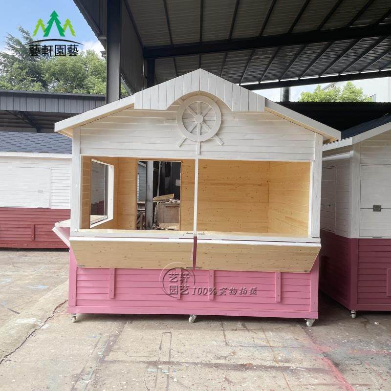 厂家直销防腐木木屋移动售货屋景区售票亭户外小木屋岗亭售卖亭